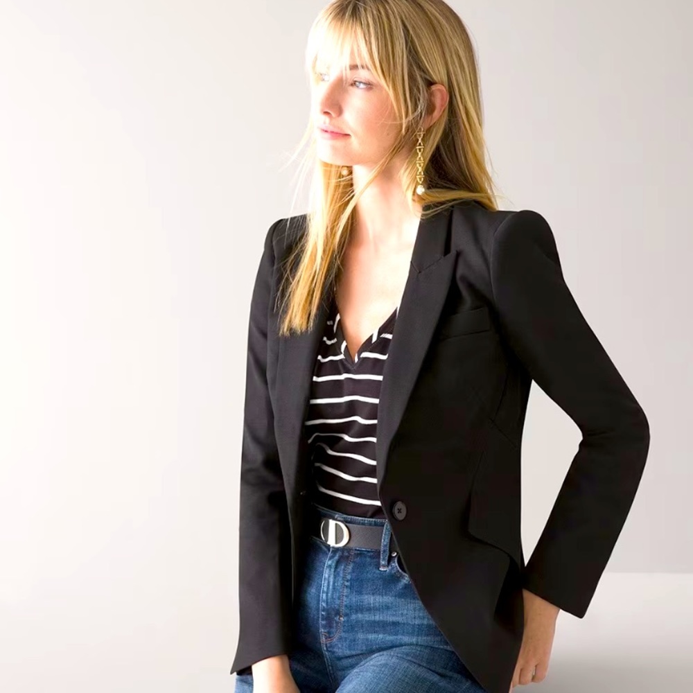 White House Black Market Editor Blazer 4 Black